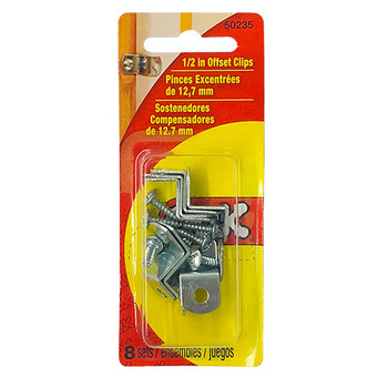 OOK 1/2" Offset Clip & Screw Pack of 8