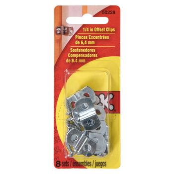 OOK 1/4" Offset Clip & Screw Pack of 8