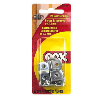 OOK 1/8" Offset Clip & Screw Pack of 8