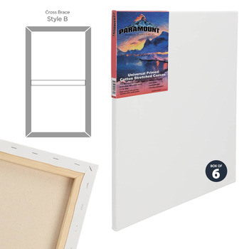 Paramount PRO Cotton 18" x 24" Stretched Canvas, 11/16" Deep (Box of 6)