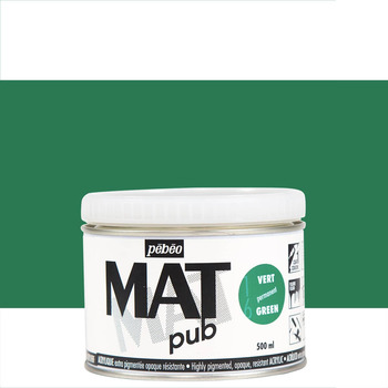 Pebeo Acrylic Mat Pub - Permanent Green, 500ml