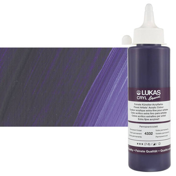 LUKAS Cryl Liquid Acrylic - Permanent Violet, 250ml Bottle