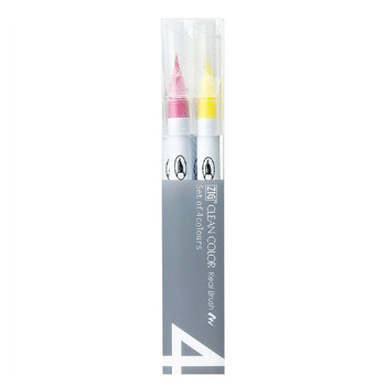 Kuretake Zig Clean Color Brush Marker Pop Color (Set of 4)