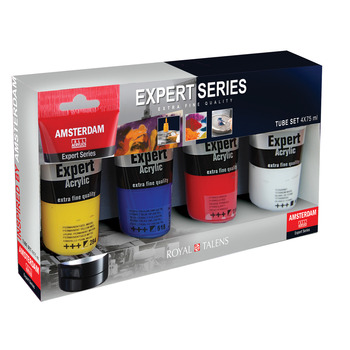 Amsterdam Expert Acrylics Set of 4, Primary Colors, 75ml Tubes