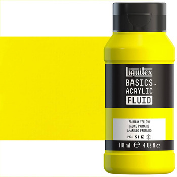 Liquitex BASICS Acrylic Fluid - Primary Yellow, 4oz Bottle