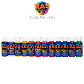 Artistik Acrylic Paint Tube Set of 32-22ml Paint Tubes with 3 Brushes for Adults, Kids and Artists - Non-Toxic Artist Quality