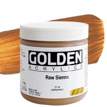 GOLDEN Heavy Body Acrylics - Raw Sienna, 16oz Jar