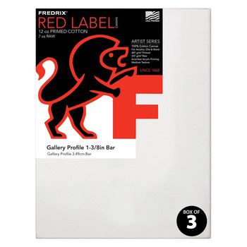 Fredrix Red Label Medium, 6" x 8" Gallery Canvas Box of 3, 1-3/8" Deep