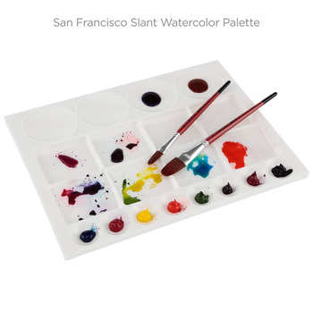 8 inch Porcelain Watercolor Palette, Mixing Ceramic Watercolor Palette, Mixing Tray Paint Palett for Watercolor Gouache Acrylic Oil Painting 13-Well