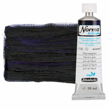 Norma Blue Water-Mixable Oil Color - Paynes Grey, 35ml Tube