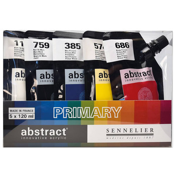 Sennelier Abstract Acrylics Primary Colors Set of 5, 120ml