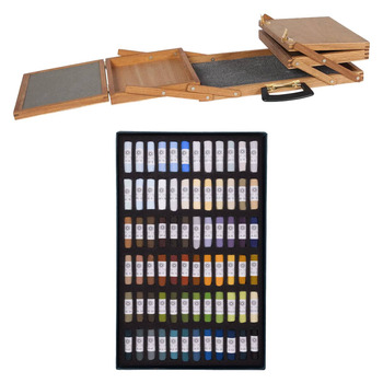 Jack Richeson Pastel Travel Case and Unison Soft Pastels Set of 72, Landscape Colors
