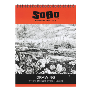 Soho Soft Cover Drawing Pad 8"x10", 92 lb. (24 Sheets)