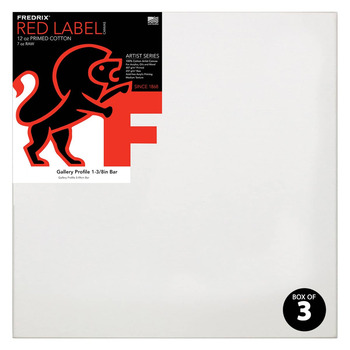 Fredrix Red Label Medium, 18" x 18" Gallery Canvas Box of 3, 1-3/8" Deep