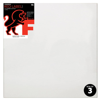 Fredrix Red Label Medium, 36" x 36" Gallery Canvas Box of 3, 1-3/8" Deep