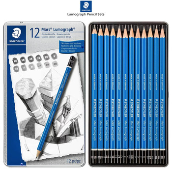 Definite Art 45 Pieces Professional Sketching and Drawing  Art Tool Kit; 24 X Graphite Pencils- 14B, 12B, 10B, 9B, 8B, 7B, 6B, 5B, 4B,  3B, 2B, B, HB, F, H 