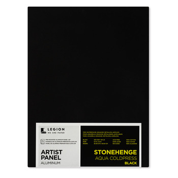 Stonehenge Aqua Aluminum Panel 140lb Cold Press - 12" x 16" Black