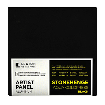 Stonehenge Aqua Aluminum Panel 140lb Cold Press - 6" x 6" Black