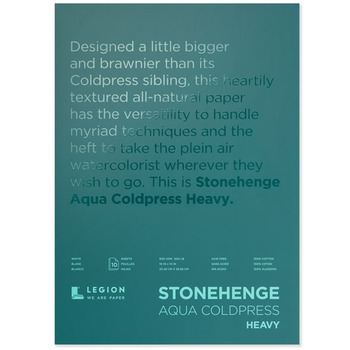 Stonehenge Aqua Watercolor Block 10"x14" - 300lb, Cold-Press Block (10 Sheets)