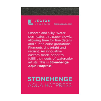 Stonehenge Mini Aqua Watercolor Pad 2.5"x3.75" - 140lb, Hot-Press (10 Sheets)