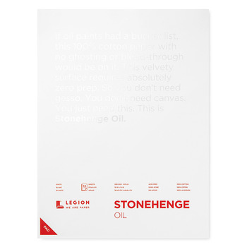 Stonehenge Artist Oil Paper Pad 12"x16", White (12 Sheets)