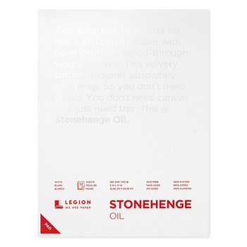 Stonehenge Artist Oil Paper Pad 9"x12", White (12 Sheets)