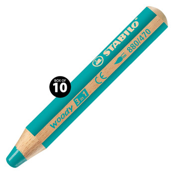 Stabilo Woody Colored Pencil, Turquoise (Box of 10)