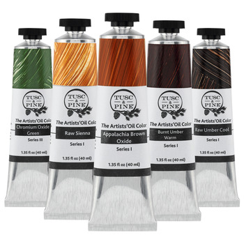 Tusc & Pine Oil Color Earth Colors Starter Set of 5, 40ml Tubes