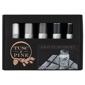 Tusc & Pine Oil Color Grays Starter Set of 5, 40ml Tubes