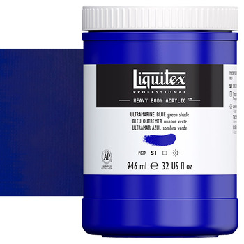 Liquitex Heavy Body Acrylic - Ultramarine Blue (Green Shade), 32oz Jar