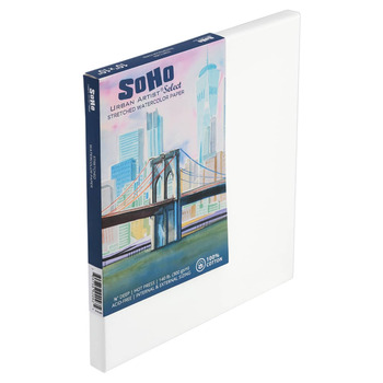SoHo Select Stretched Watercolor Paper 5/8" Deep 140lb Hot Press 10"x10"
