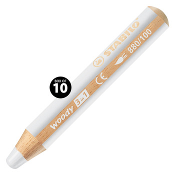 Stabilo Woody Colored Pencil, White (Box of 10)