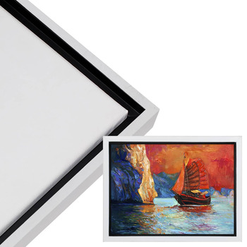 Cardinali Renewal Core Floater Frame, White 8"x24" - 3/4" Deep