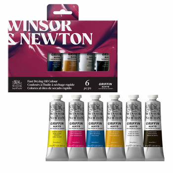 Winsor & Newton Griffin Alkyd Fast-Drying Oils Beginners Set of 6, 37ml Tubes