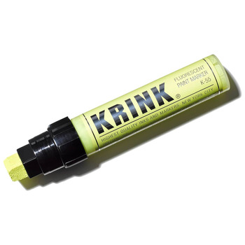 Krink K-55 Fluorescent Yellow, Acrylic Paint Marker 15mm Block Tip