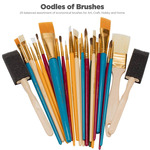 Oodles of Brushes Economical Art Brush Set of 25 - Art, Craft, Hobby and Home