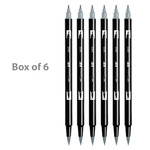 Tombow Dual Brush Pen N52 Cool Gray 8 (Box of 6)