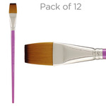 Creative Inspirations Dura-Handle  Brush Long Handle Flat 1" (Pack of 12)