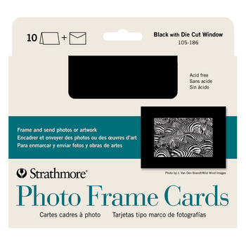 Strathmore Blank Photo Frame Cards, 5"x6.875" Black (10 Pack)