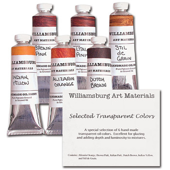 Williamsburg Handmade Oil Color Selected Transparents Set of 9, 37ml Tubes
