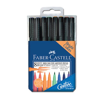 Faber-Castell Pitt Bright Set of 8 Brush Pens - Bright Colors