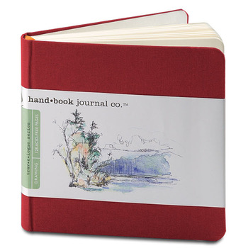 Global Arts Handbook Journal 5-1/2 x 5-1/2" Square - Vermilion Red