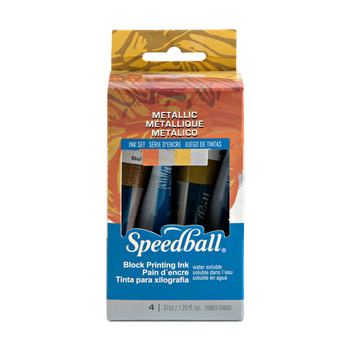 Speedball Block Printing Water-Soluble Ink Metallic Set of 4