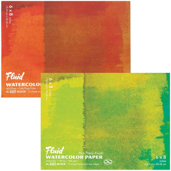 Fluid Watercolor Paper Easy Block - 140 lb. Hot Press 6x8"