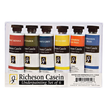 Richeson Casein Artist Colors Under Painting Assorted Colors 37 ml (Set of 6)