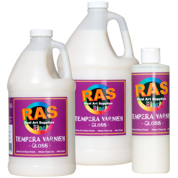 RAS Tempera Medium for Kids Gloss Varnish 16 oz. Bottle