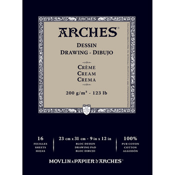 Arches Drawing Paper Pad 123 lb. 10x14" - Dessin Cream