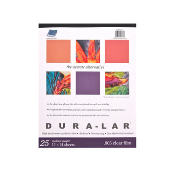 DuraLar Clear .005" Film 25 Sheet Pad 11 x 14"