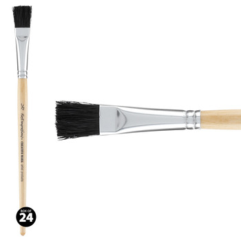 First Impressions Black Bristle Brush Short Handle (Set of 24)