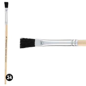 First Impressions Black Bristle Brush Short Handle (Set of 24)
